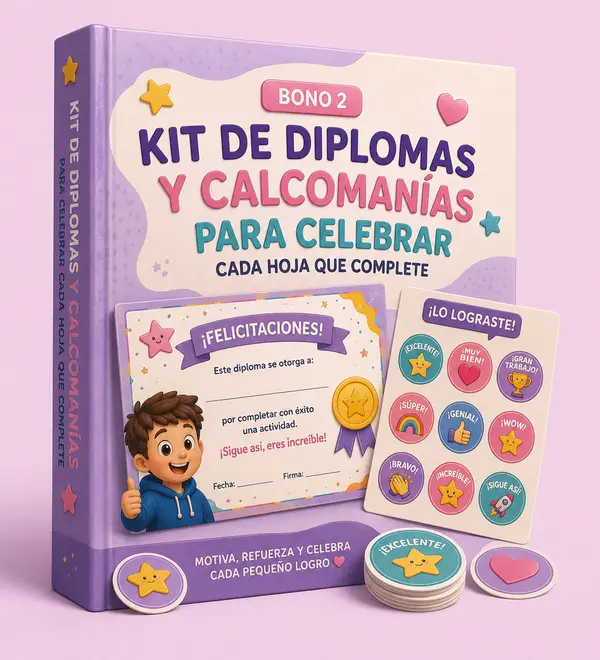 Kit de diplomas y calcomanías imprimibles, bono 2